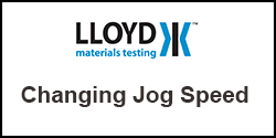 How do I change the jog speed on my Lloyd Instruments Plus Series test machine